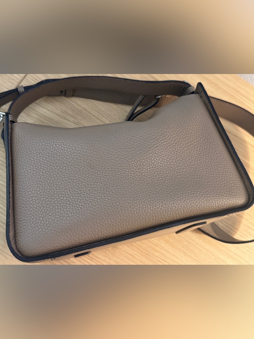 The Horse Clementine — Taupe Pebbled Leather Shoulder Bag - Picture 6 of 11